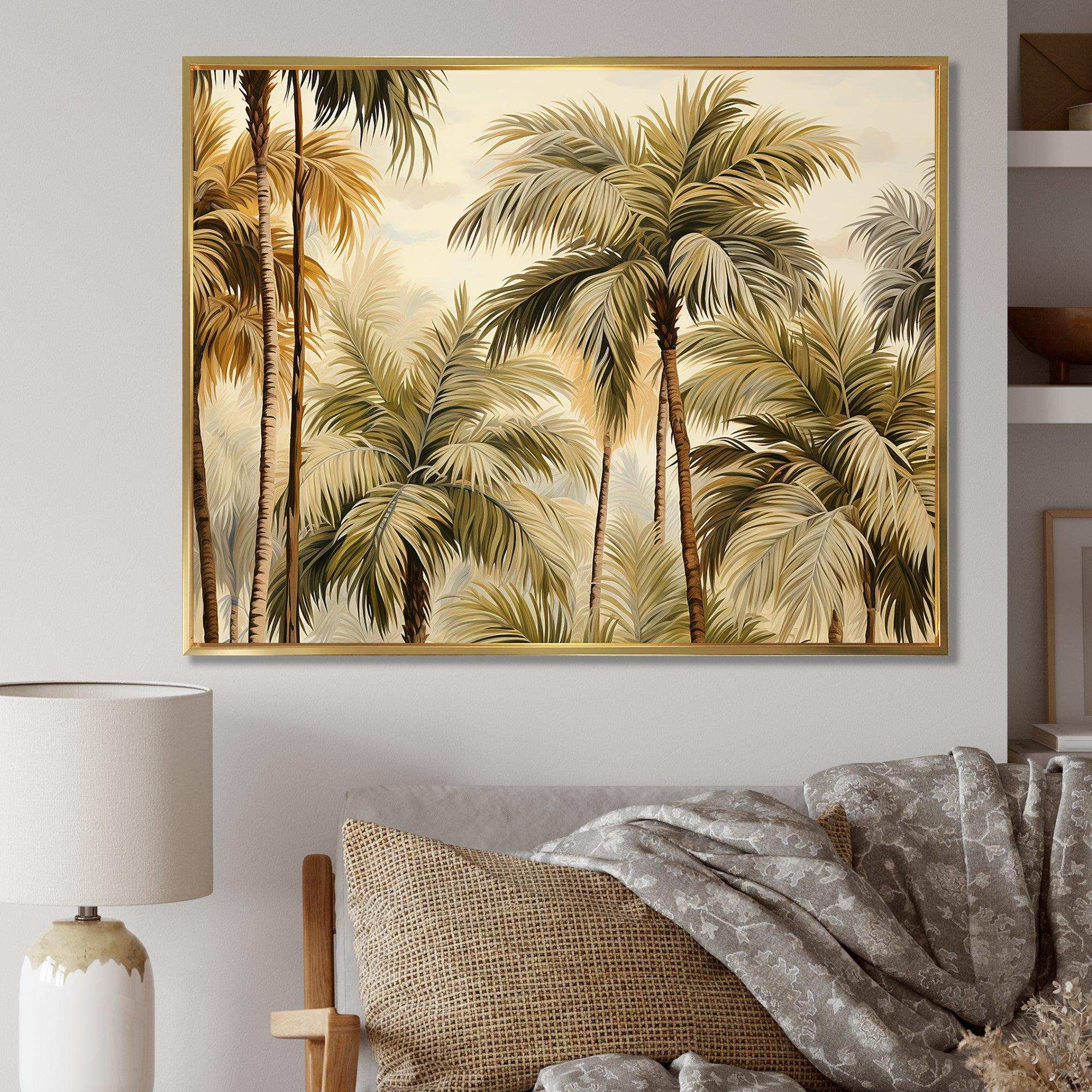 Palm Tree Desert Oasis III - Floral Canvas Wall Art
