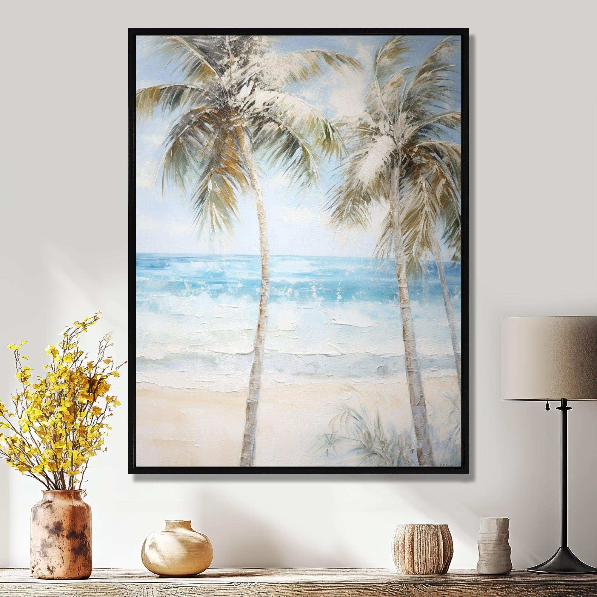 Pearl Desert Palms Oasis I - Floral Canvas Wall Art