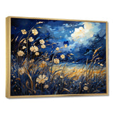Navy Blue Poppies Field - Landscapes Canvas Wall Art
