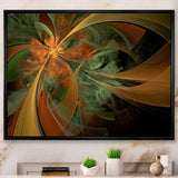 Symmetrical Orange Digital Fractal Flower