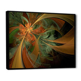 Symmetrical Orange Digital Fractal Flower