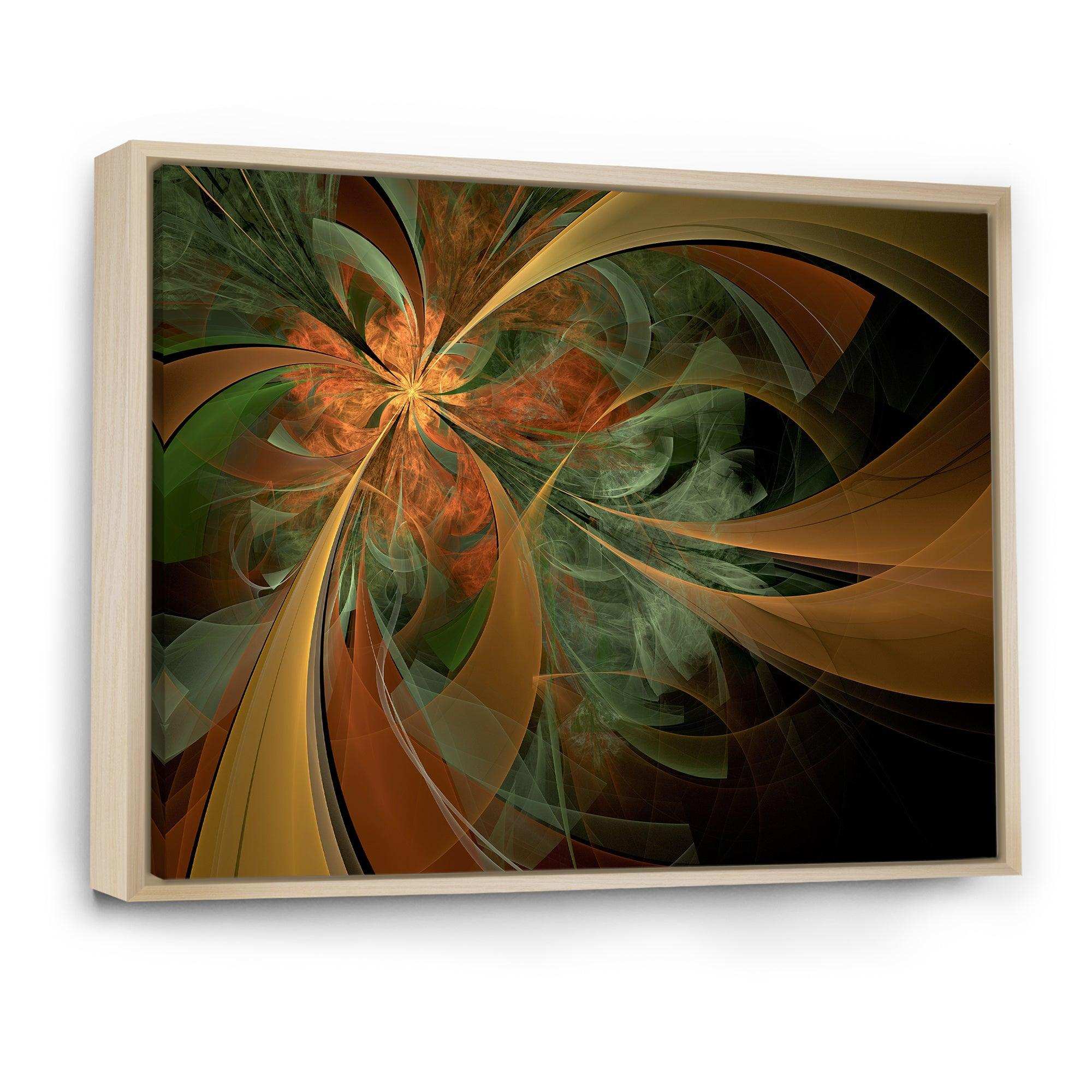 Symmetrical Orange Digital Fractal Flower