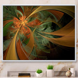 Symmetrical Orange Digital Fractal Flower