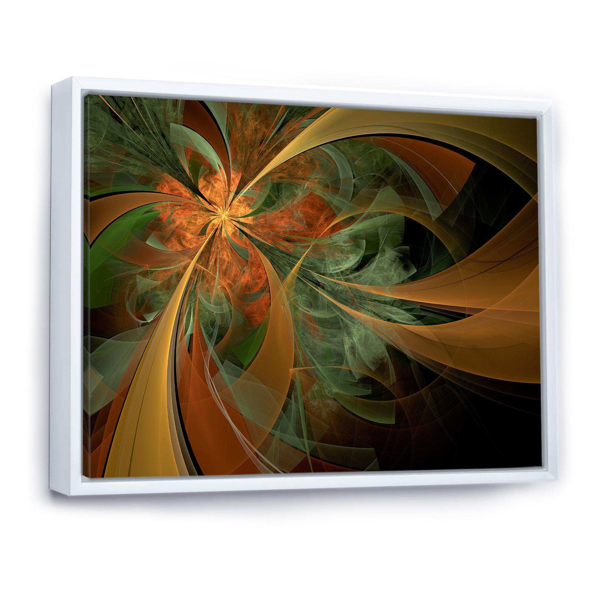 Symmetrical Orange Digital Fractal Flower