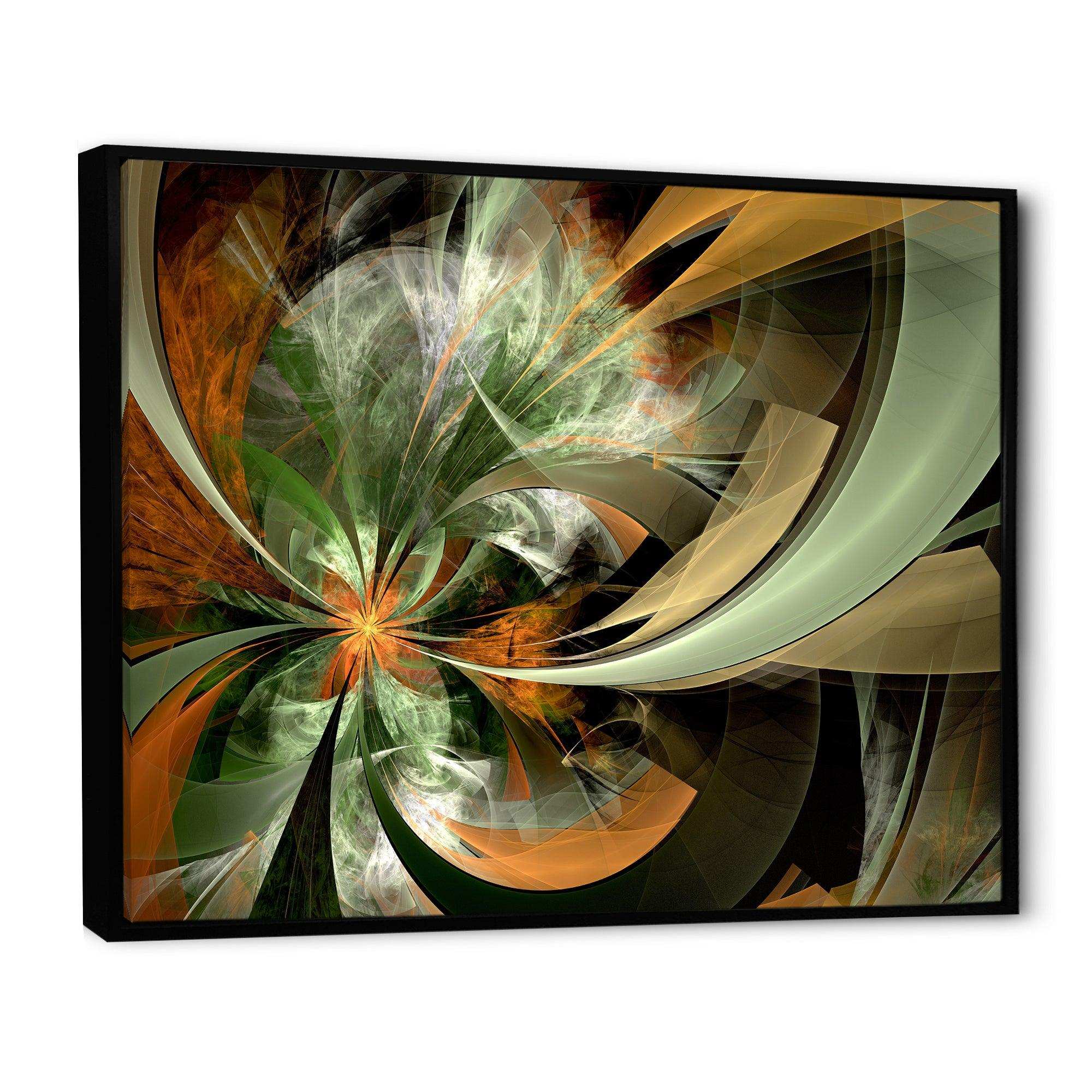 Symmetrical Orange Green Fractal Flower