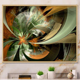 Symmetrical Orange Green Fractal Flower