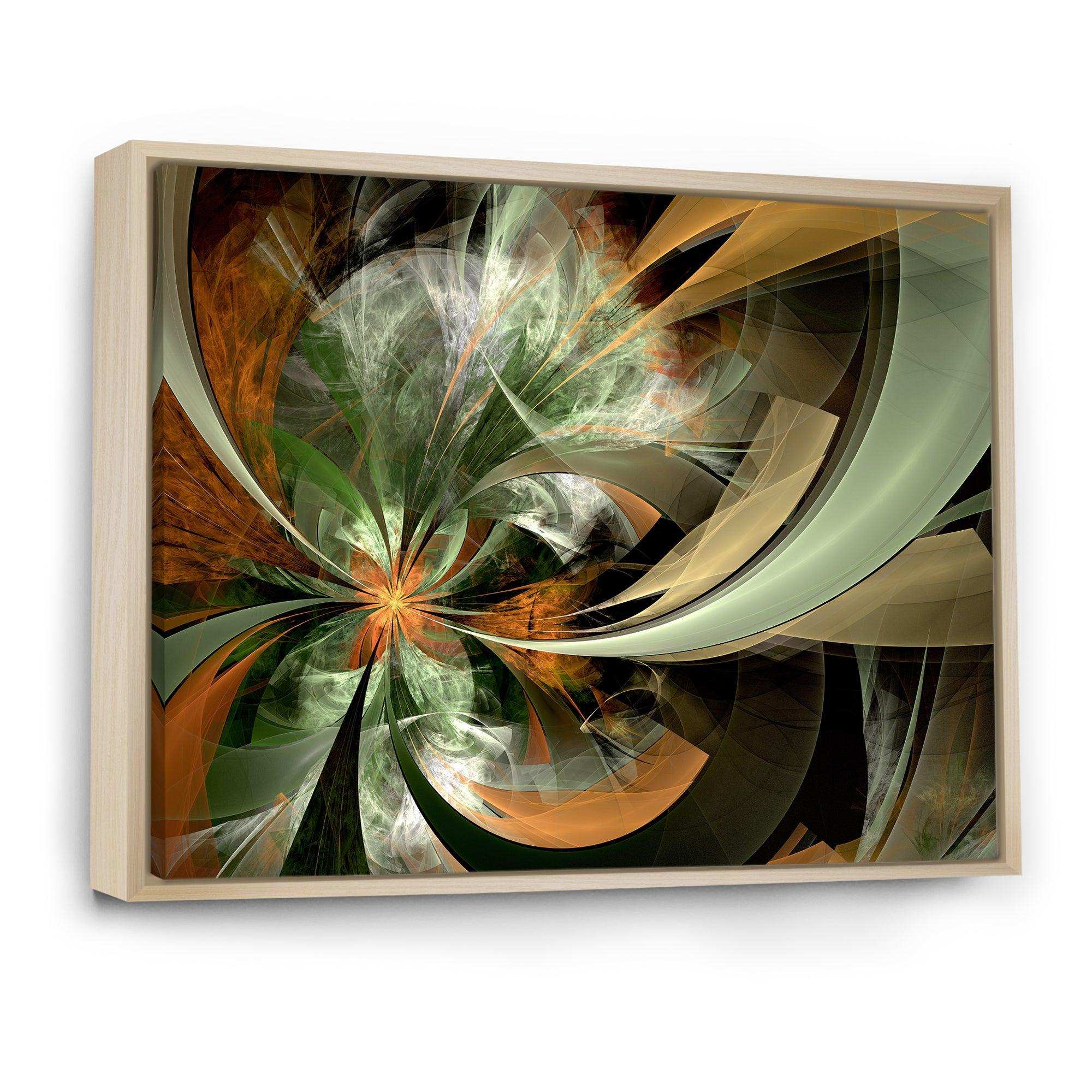 Symmetrical Orange Green Fractal Flower
