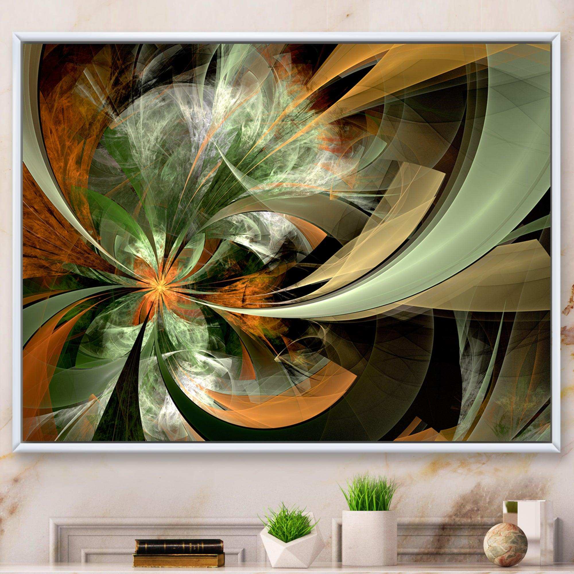 Symmetrical Orange Green Fractal Flower
