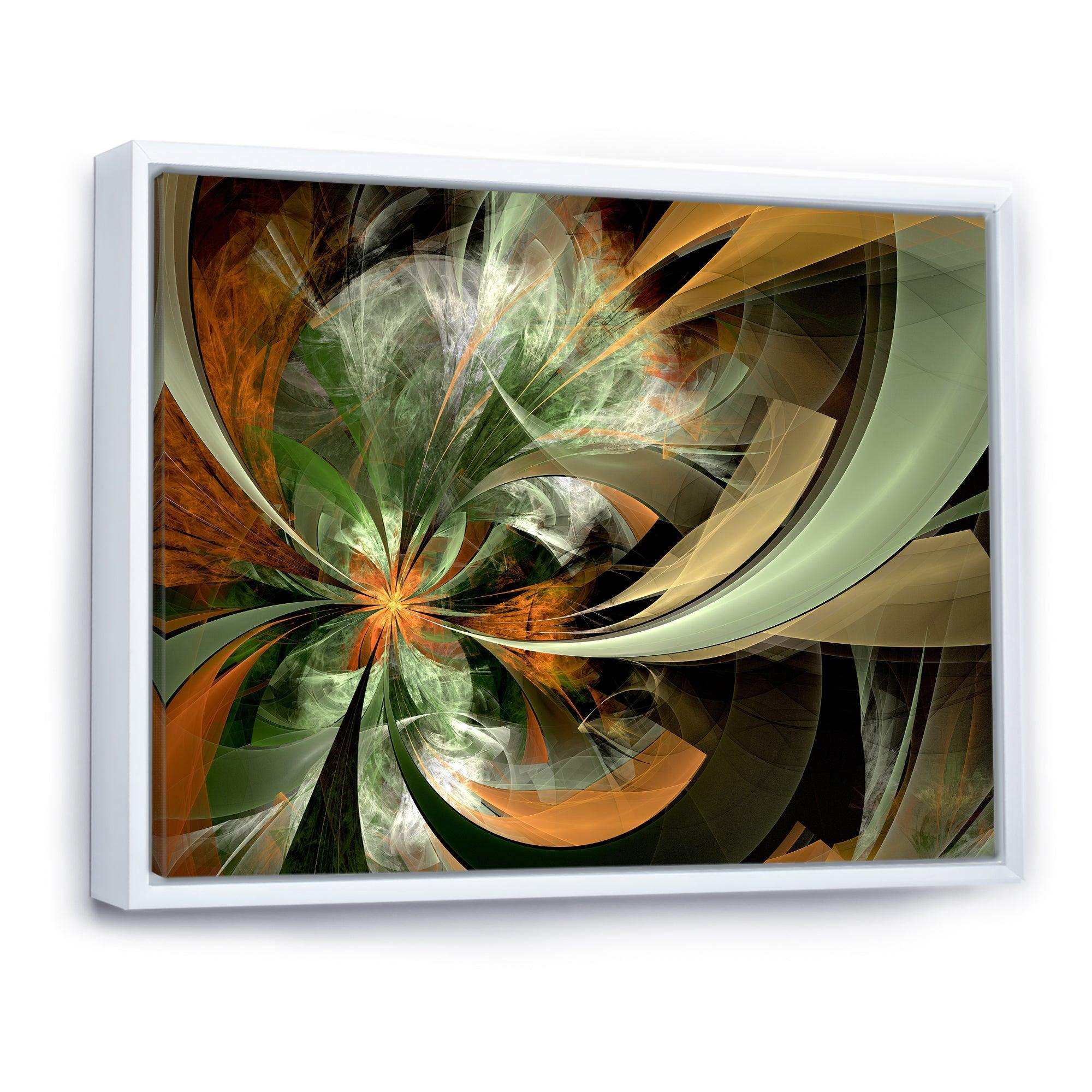 Symmetrical Orange Green Fractal Flower