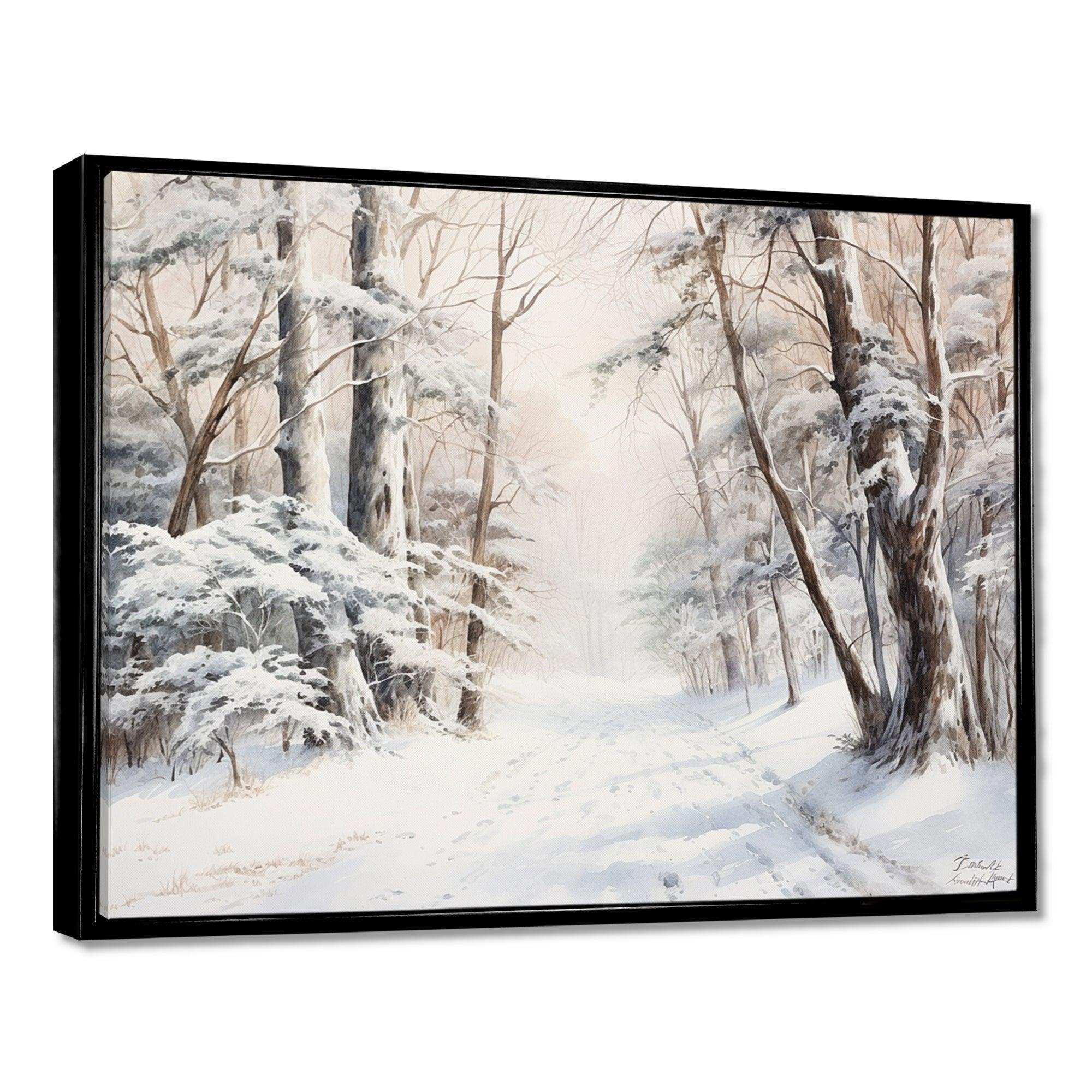 Winter Forest Snow Charm Landscape - Landscapes Canvas Wall Art
