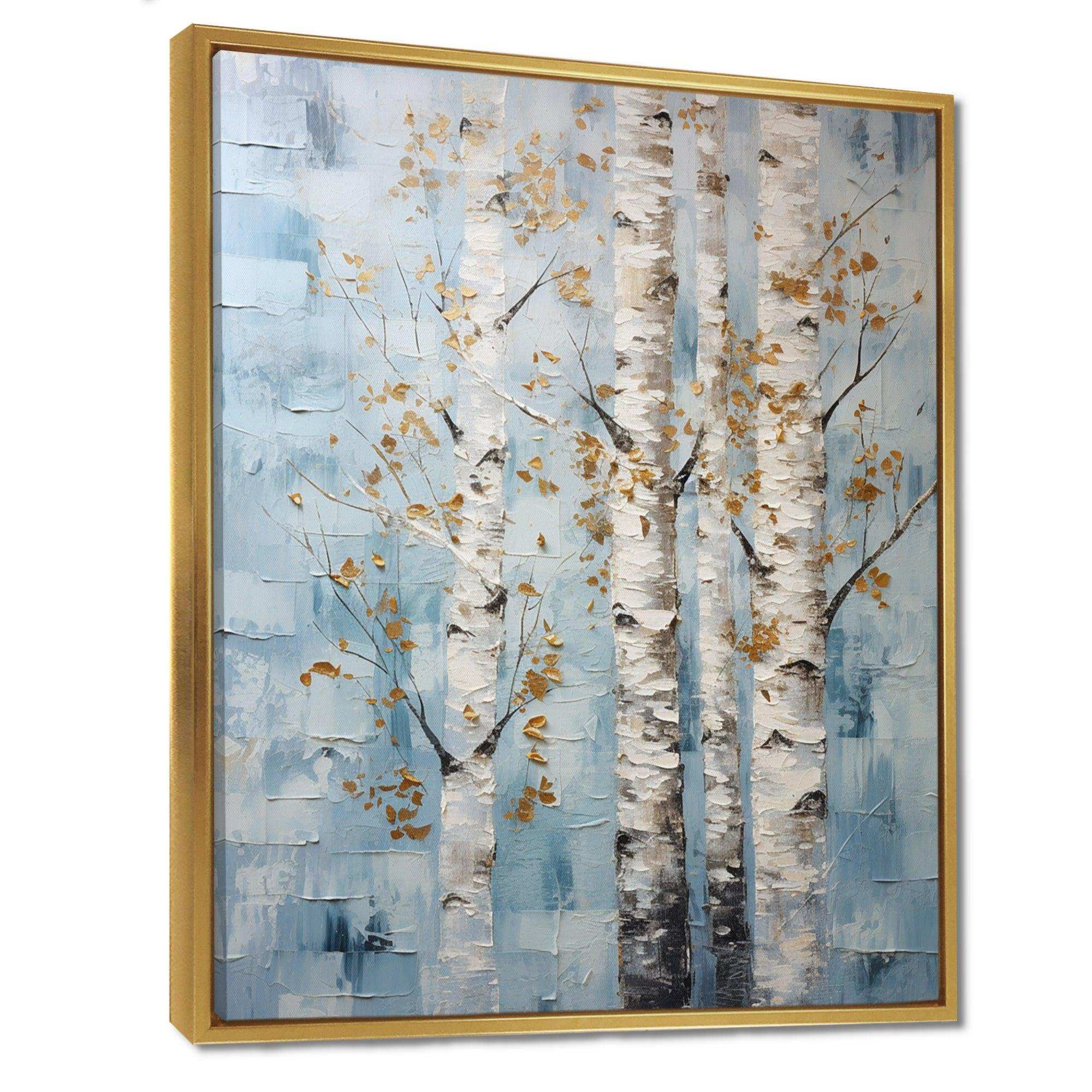 Silver Blue Tree Birchs Breath I - Floral Canvas Wall Art