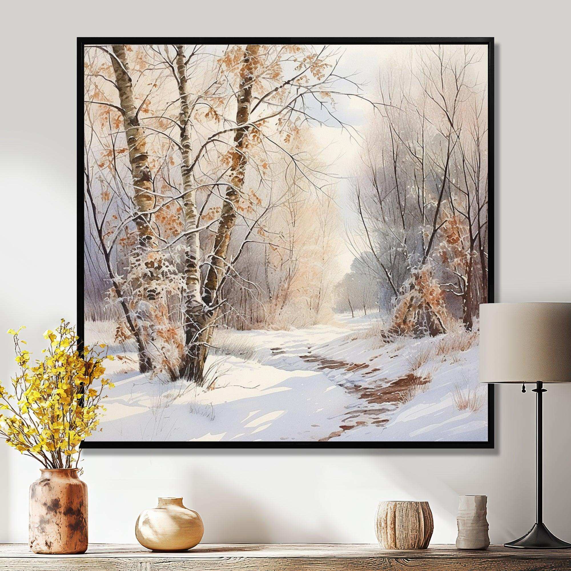 Trees Charm In Winter - Landscapes Canvas Wall Art