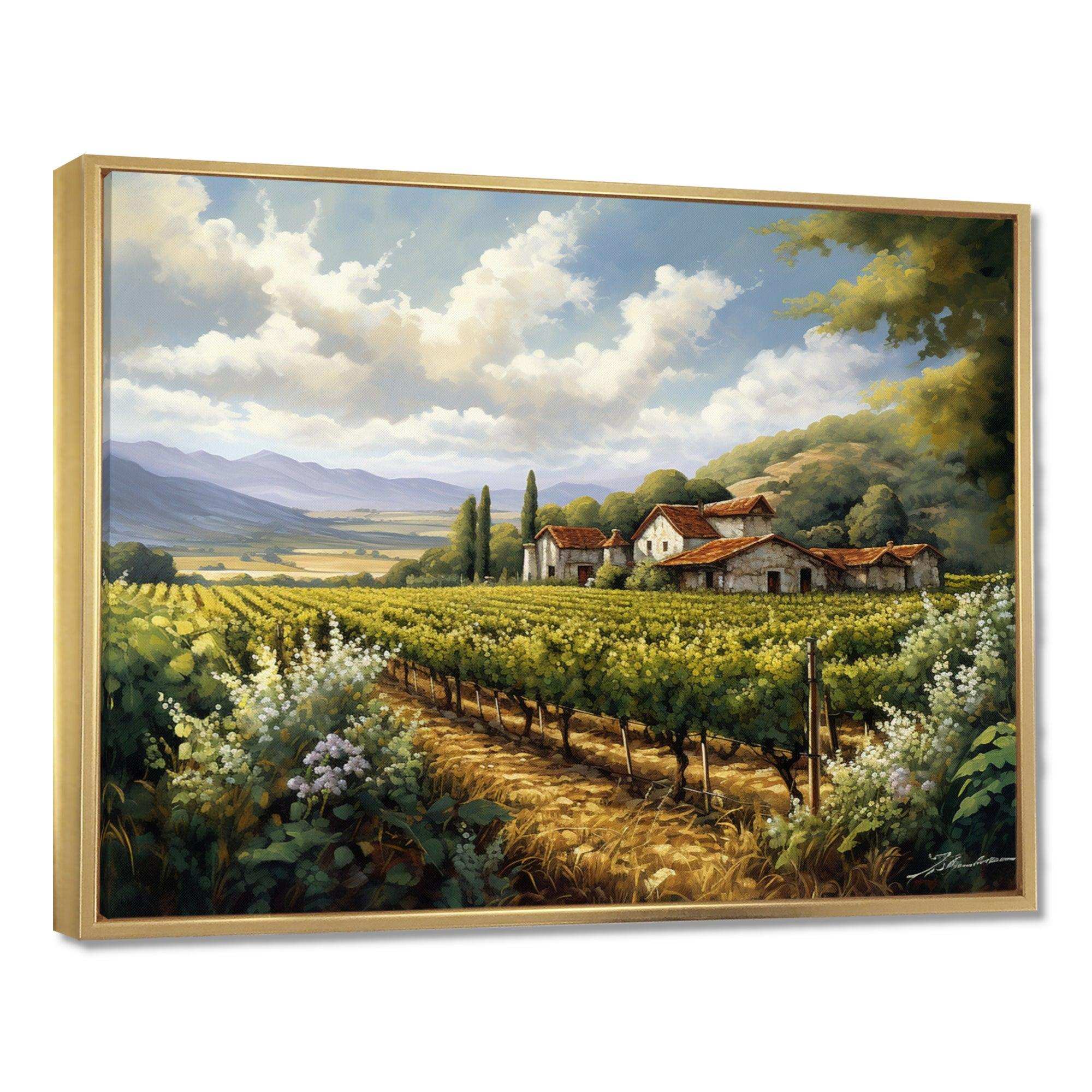Vineyard Charm Landscape I - Landscapes Canvas Wall Art