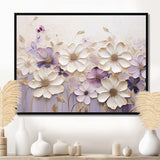 Beige And Purple Adorned Violets I - Floral Canvas Wall Art