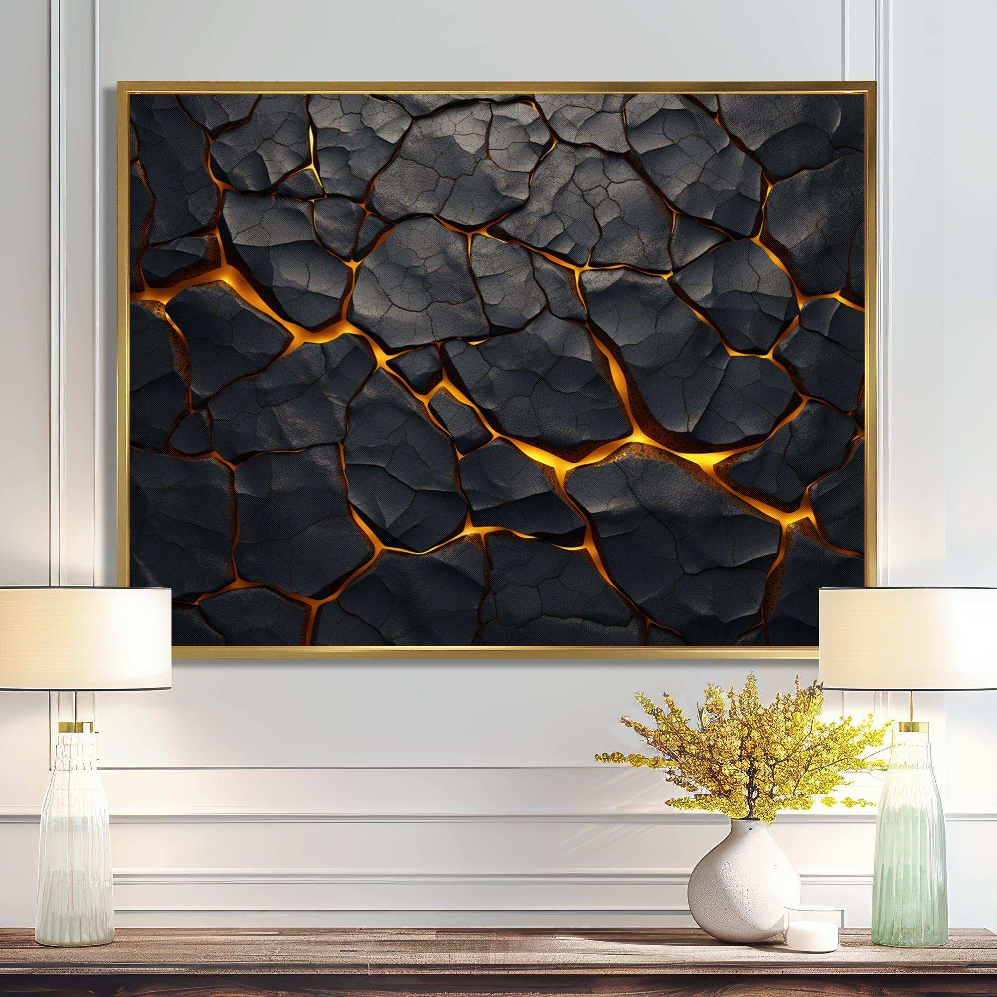 volcano Volcanic Veins - Landscapes Canvas Wall Art