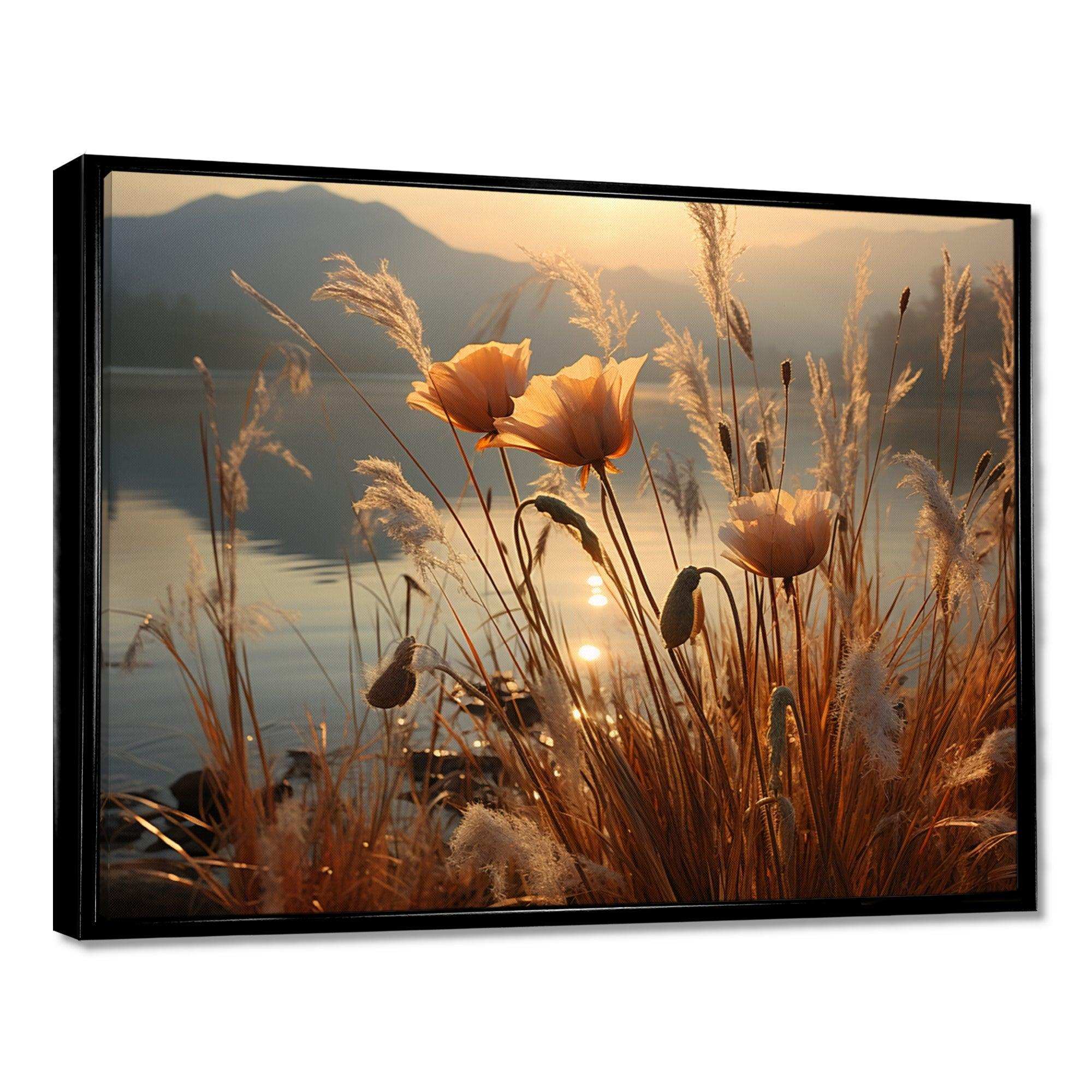Sunset Wildflower Serenade - Floral Canvas Wall Art