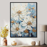 Nature of blue Zinnias Symphony - Floral Canvas Wall Art
