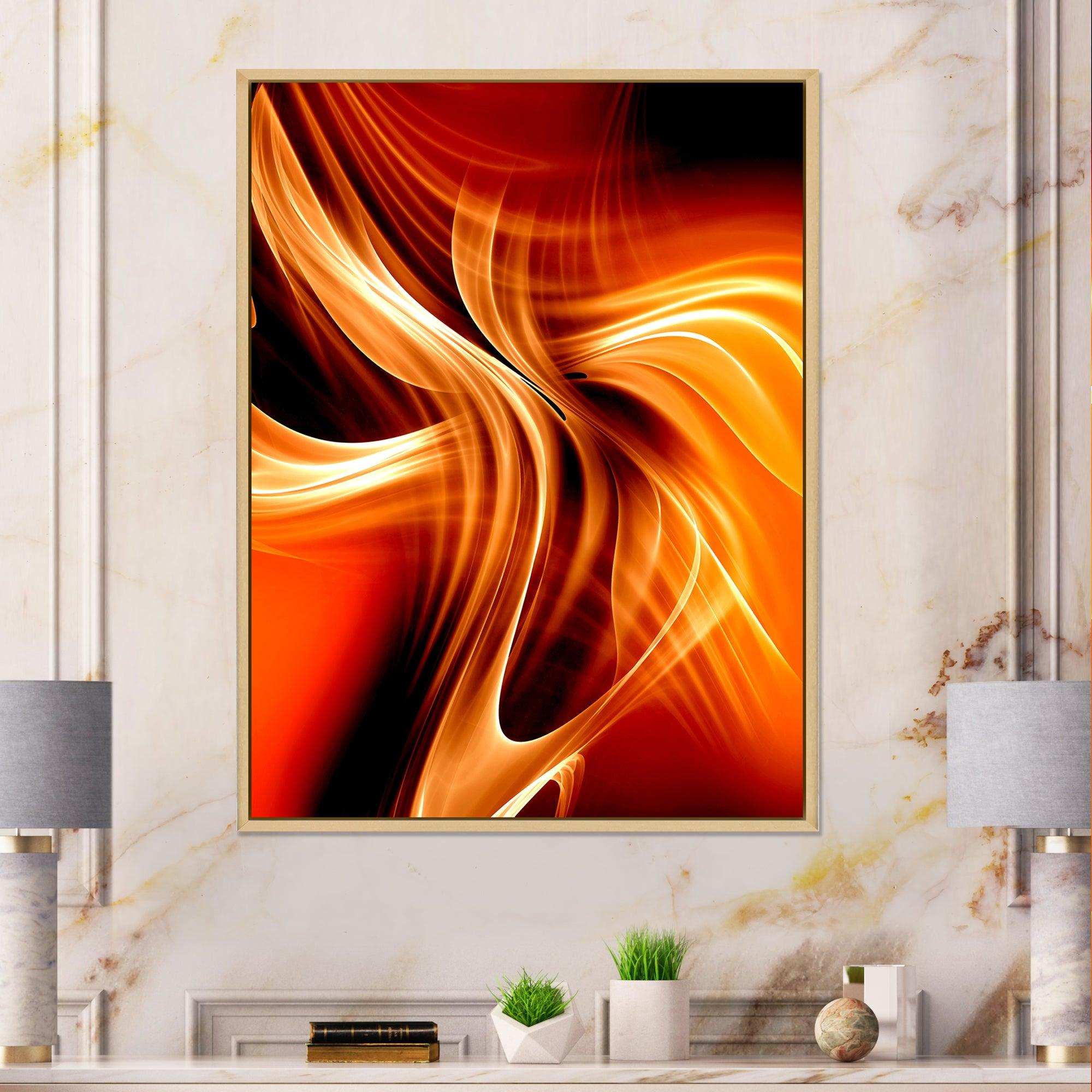 Orange Abstract Warm Fractal Design
