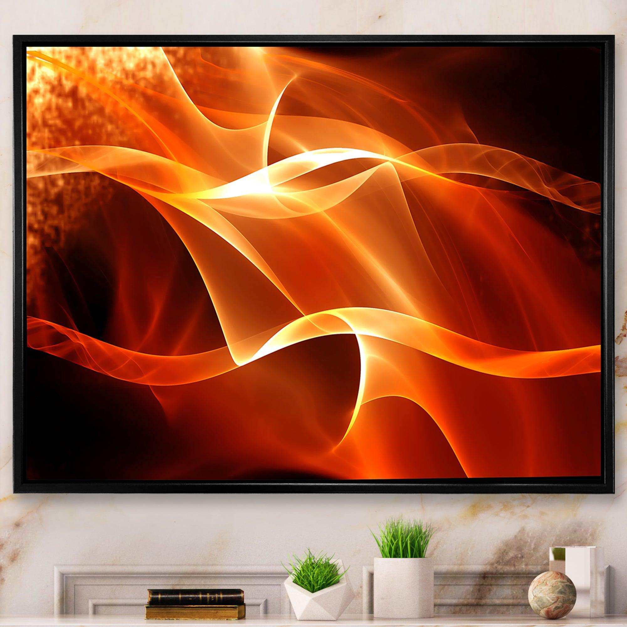 Orange 3d Abstract Fractal Waves