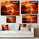 Orange 3d Abstract Fractal Waves