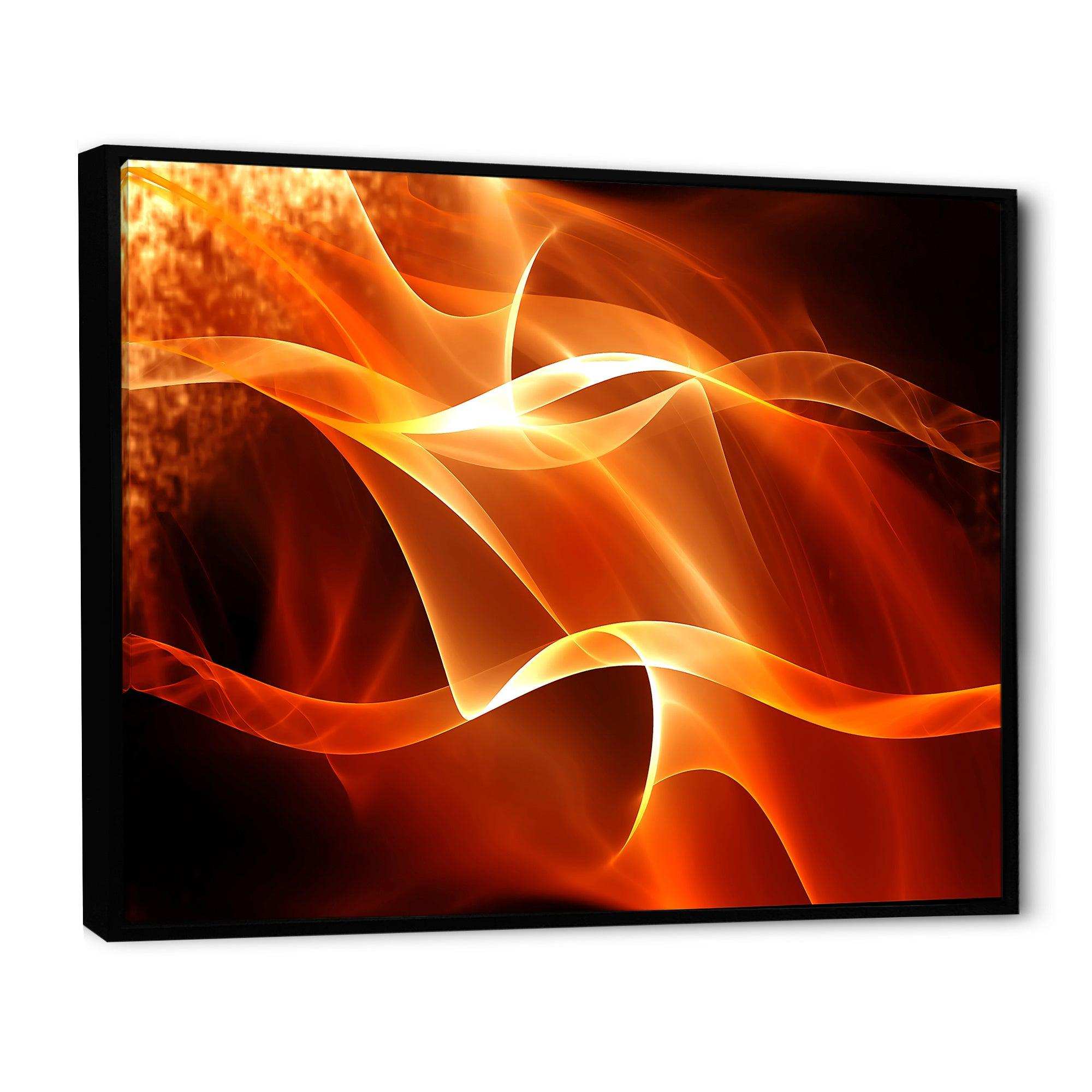 Orange 3d Abstract Fractal Waves