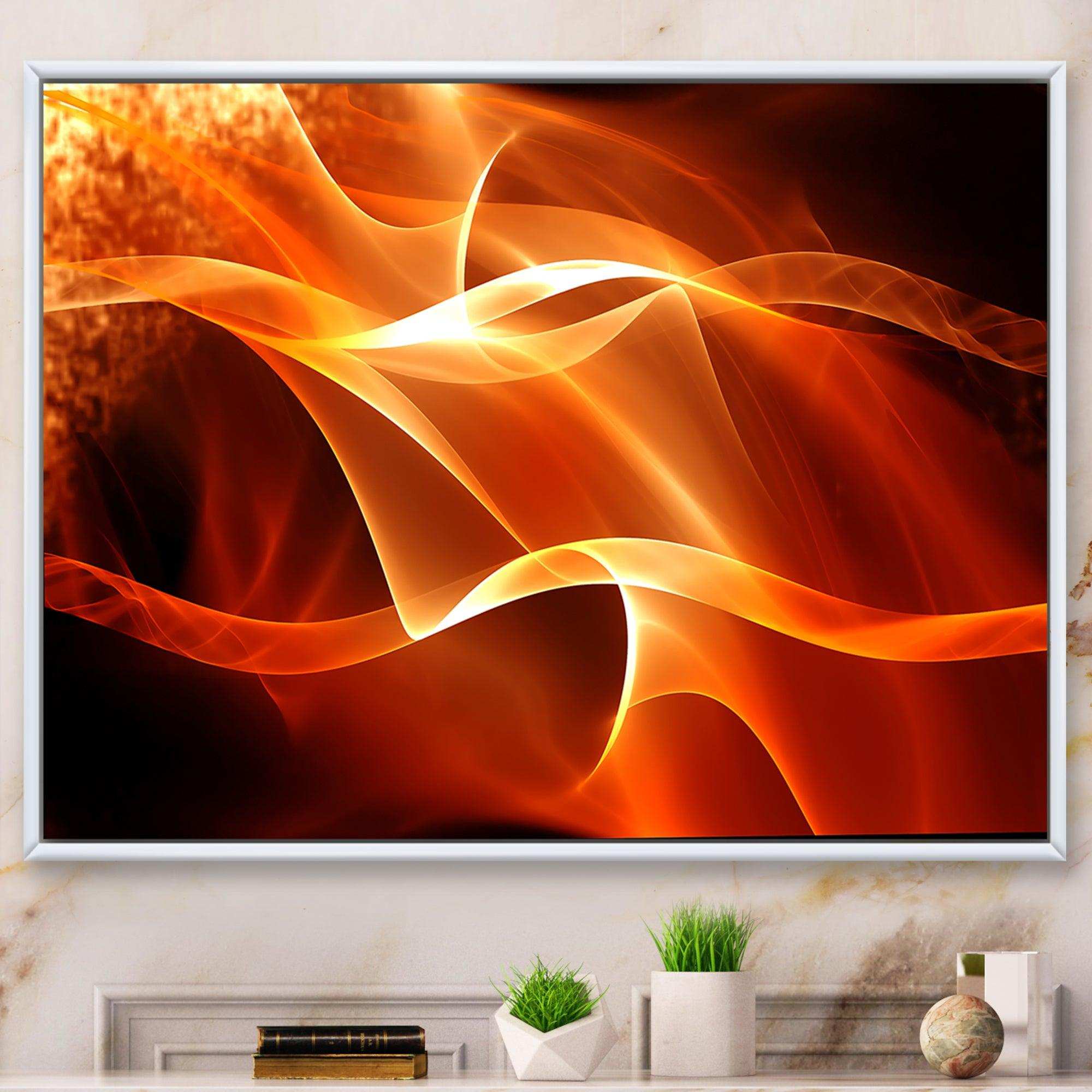 Orange 3d Abstract Fractal Waves