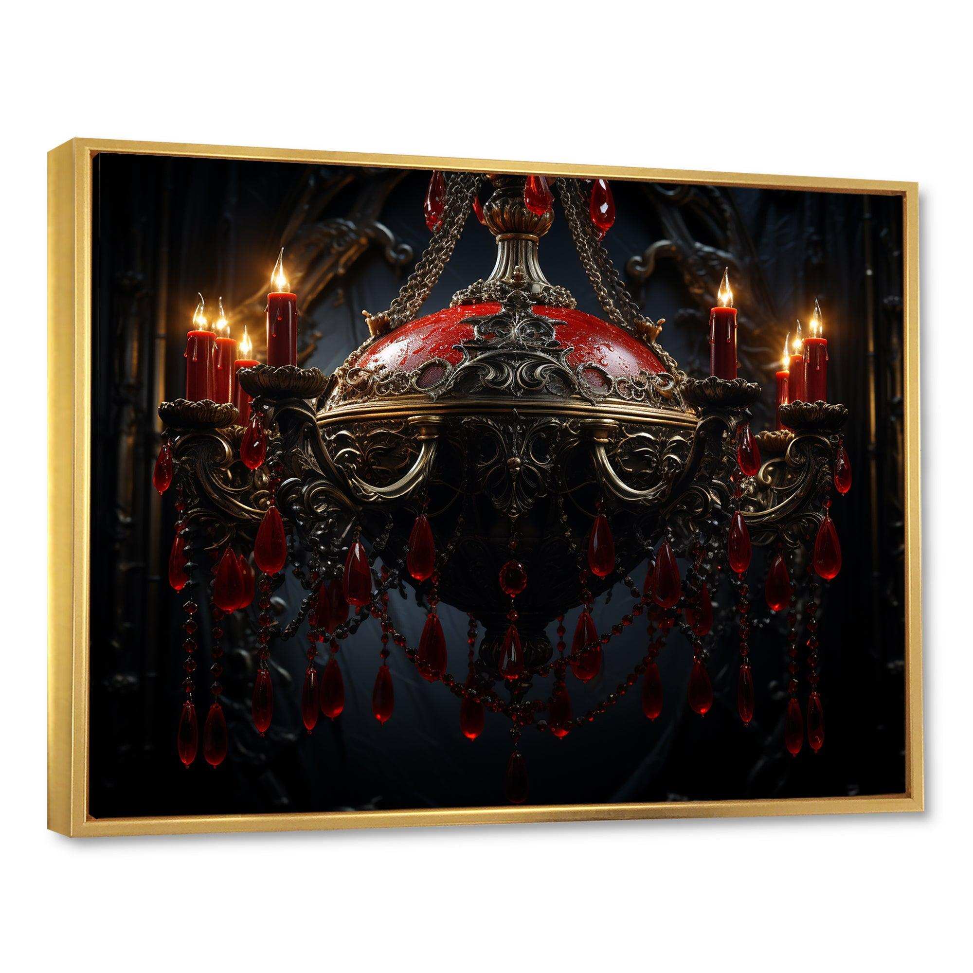 Red Gothic Luminary Grace - Fashion Canvas Wall Art