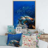 Large Sea Turtle underwater