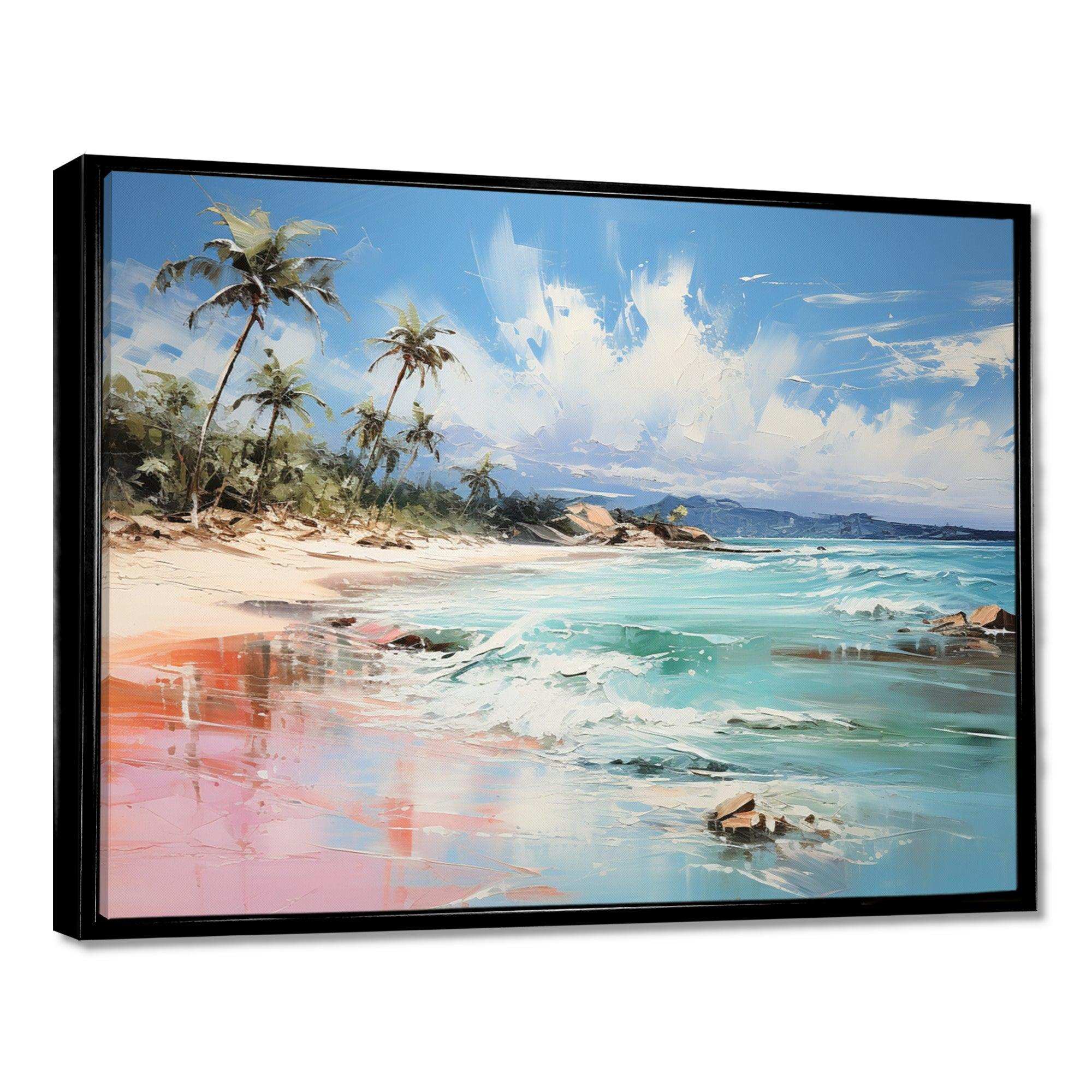 Green Tropical beach Escape I - Coastal Canvas Wall Art