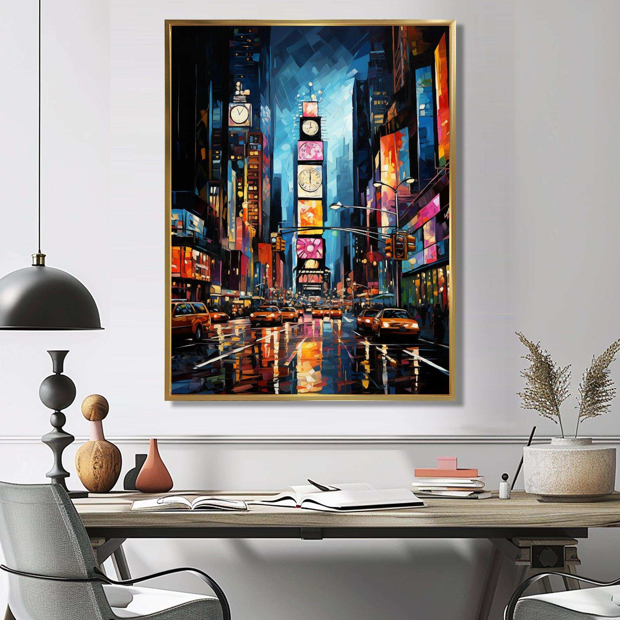 New York City Time square lights II - Cityscapes Canvas Wall Art