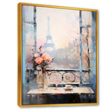 Paris winter Window View II - Cityscapes Canvas Wall Art
