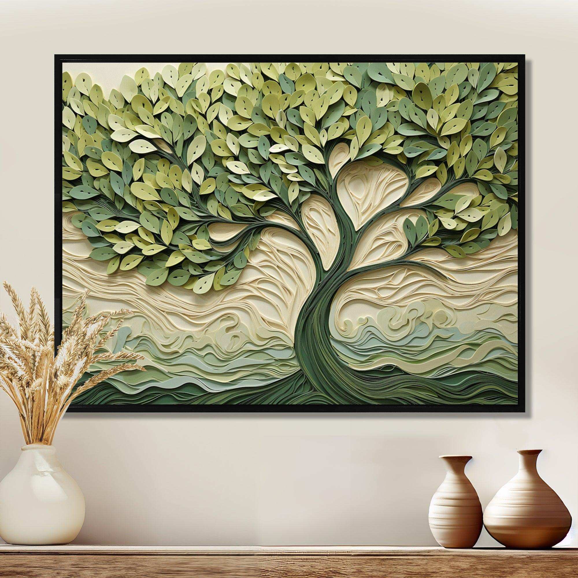 Tree American Basswood collage 3 - Landscapes Canvas Wall Art