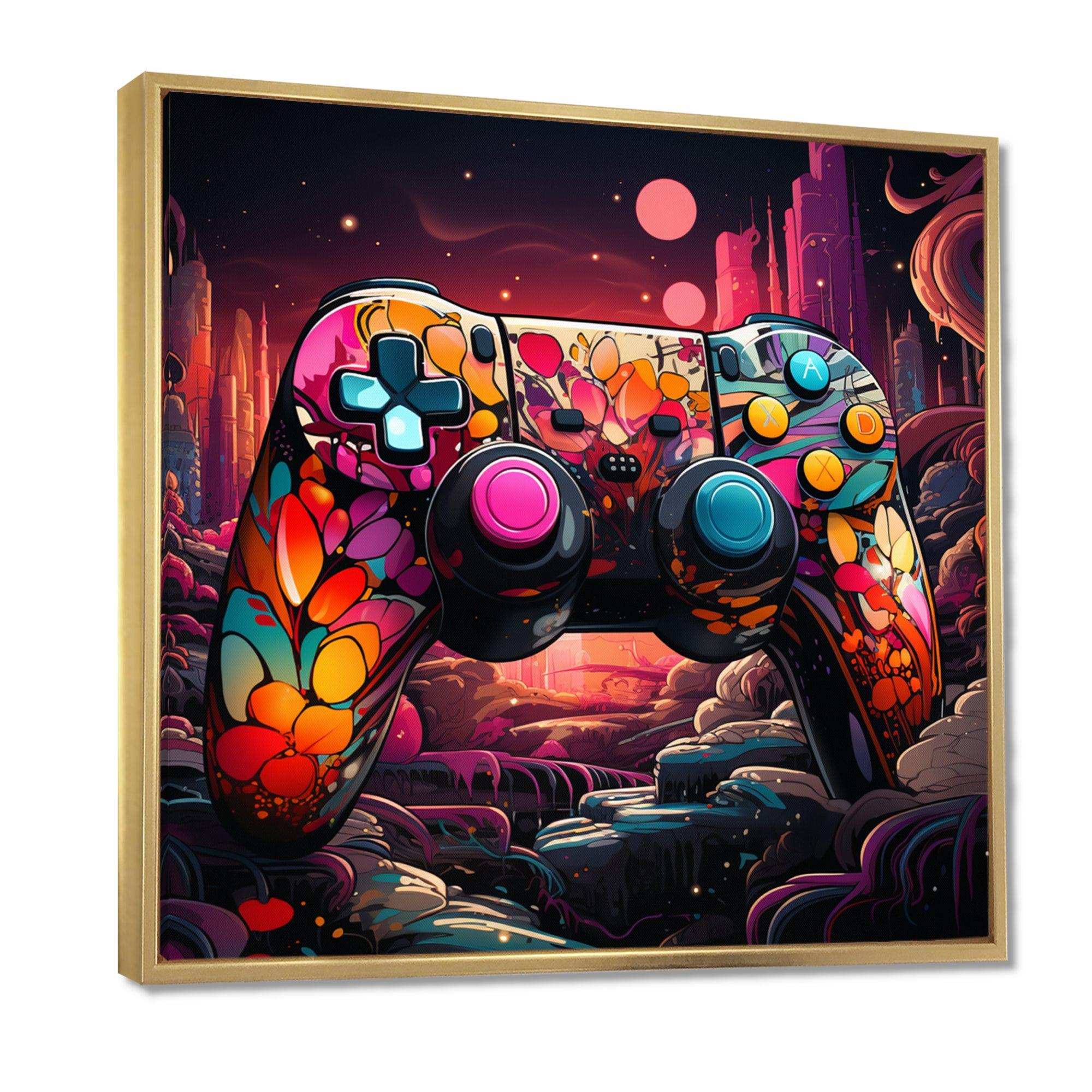 Galaxy gaming controller  - Fashion Canvas Wall Art