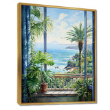Tropical windows to the beach II - Coastal Canvas Wall Art