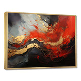 Red and gold marble fire I - Abstract Canvas Wall Art