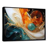 Orange and emerald marble lava I - Abstract Canvas Wall Art