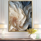 White and blue feather spiral II - Abstract Canvas Wall Art