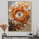 Orange and white abstract spiral collage - Abstract Canvas Wall Art