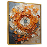 Orange and white abstract spiral collage - Abstract Canvas Wall Art