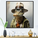 Countryside alligator in suit  I - Crocodile Canvas Wall Art