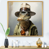 Countryside alligator in suit  I - Crocodile Canvas Wall Art