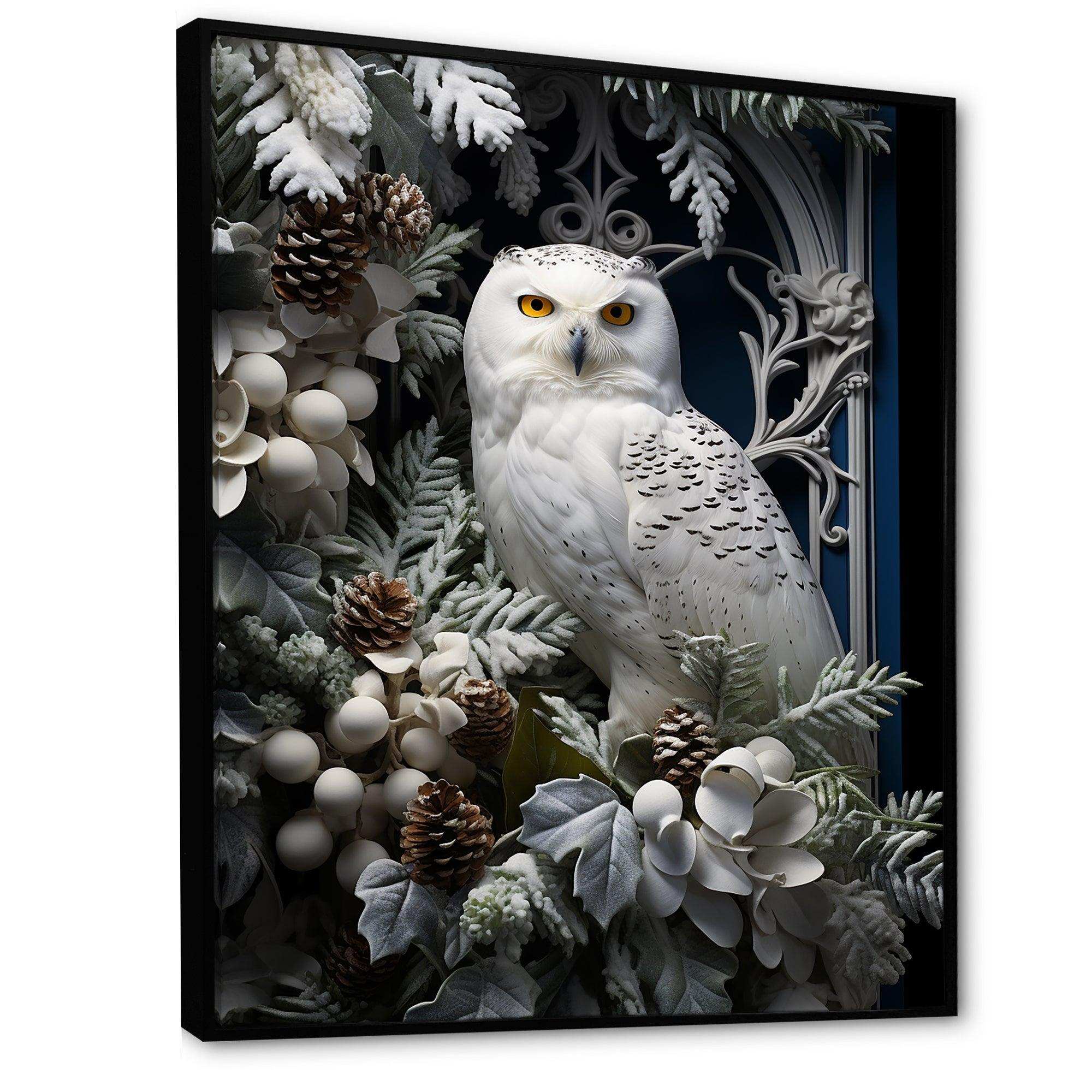 Snowy Owl winter watch III - Animals Canvas Wall Art