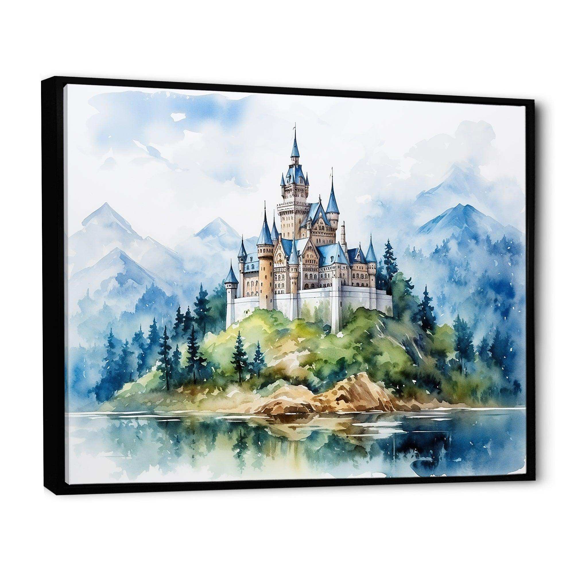 Middle Ages Castle mountains - Architecture Canvas Wall Art