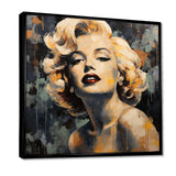 Vintage yellow and beige Marilyn Manroe III - Fashion Canvas Wall Art