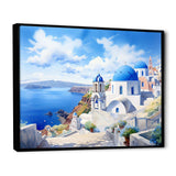 Santorini Greece coastal village serenity  II - Landscapes Canvas Wall Art