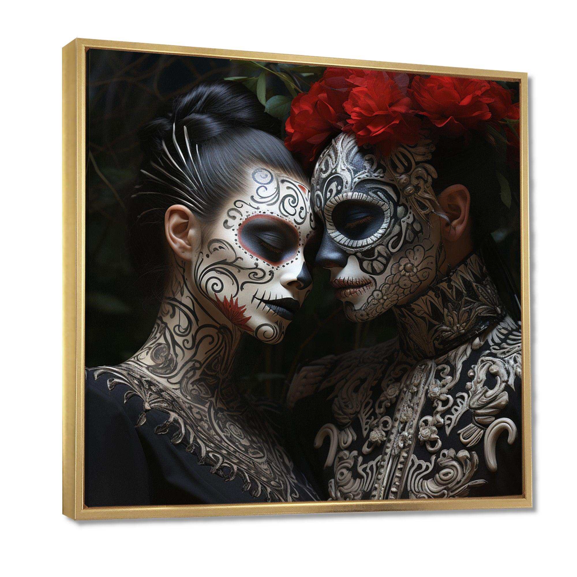 Mexican Day of the dead portrait I - Fashion Canvas Wall Art