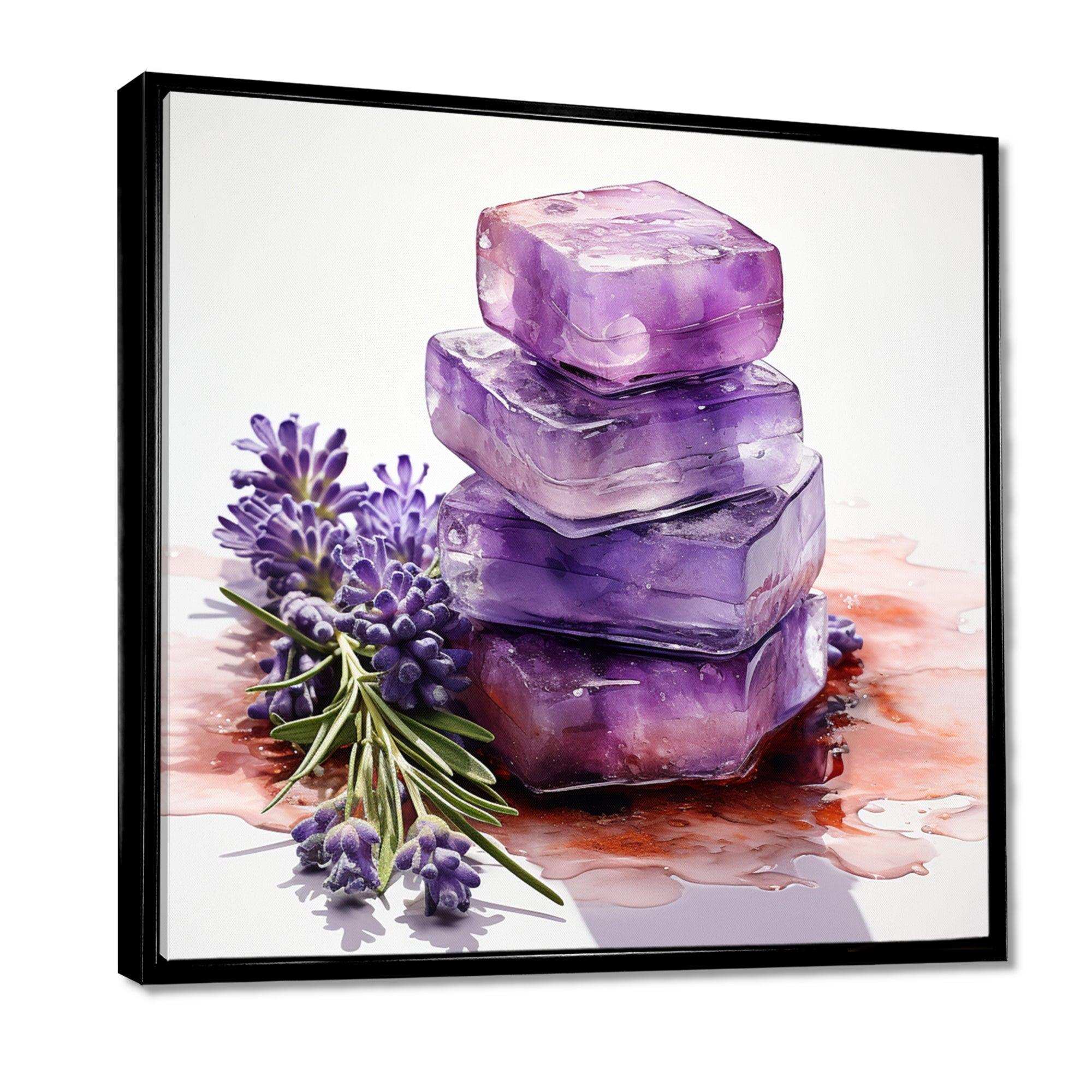 Purple Lavender batjhroom soap III - Floral Canvas Wall Art