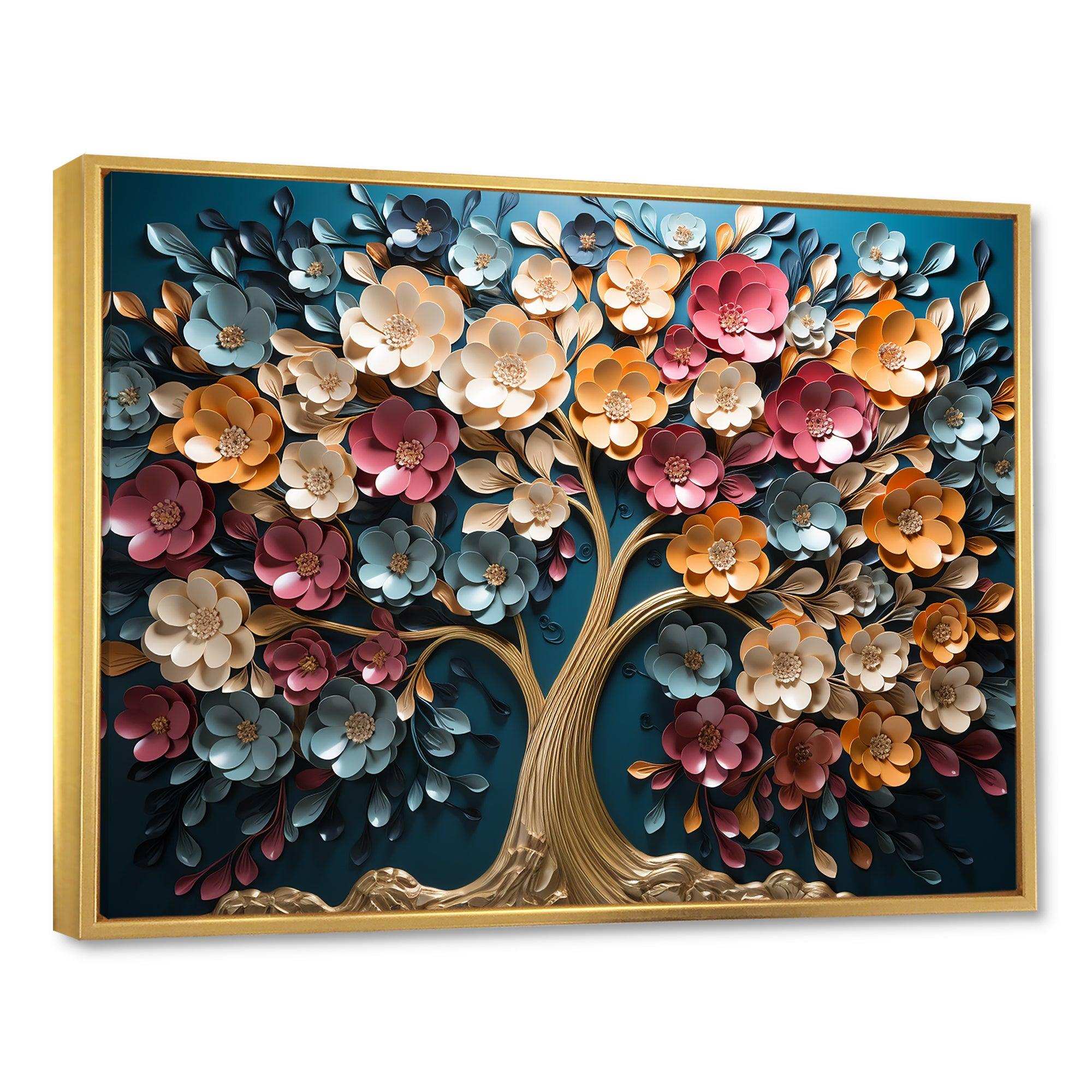 Colorful Golden Orchid Tree Garden Of Branches V - Landscapes Canvas Wall Art