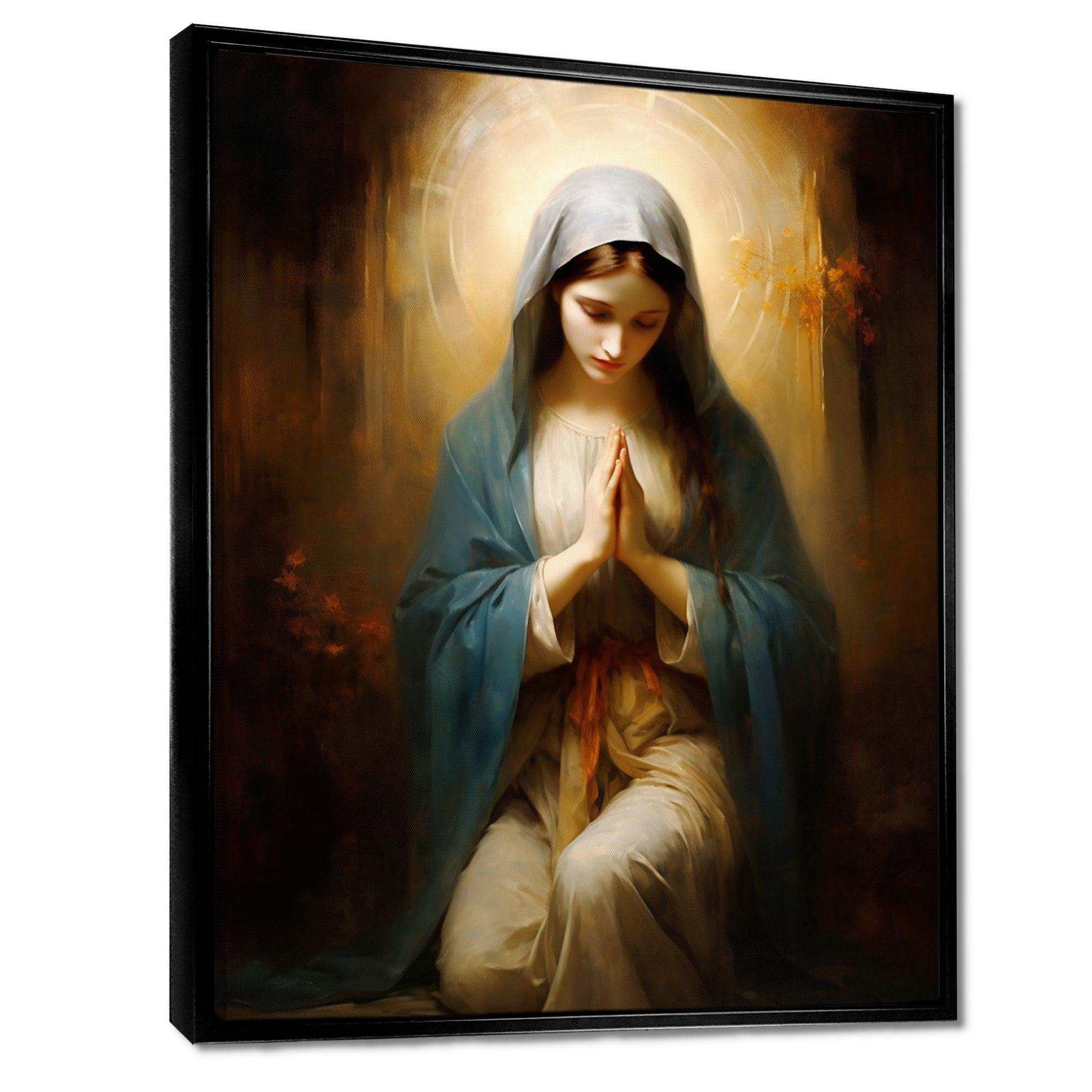 Mother mary christian portrait III - Spiritual Canvas Wall Art