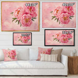 Peony Flowers in Vase on Pink